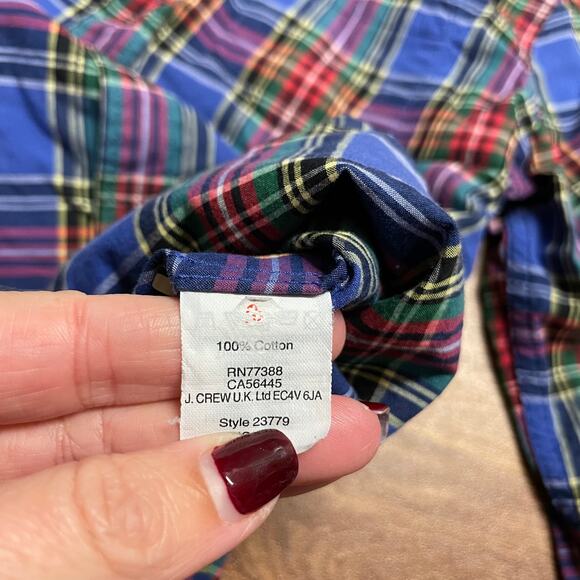 Crewcuts Boys Blue Plaid Long Sleeve Button Up Shirt Size Small 6/7 J.Crew - Picture 7 of 8